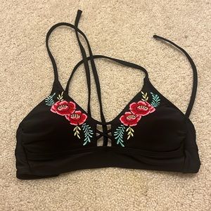 Embroidered bikini top